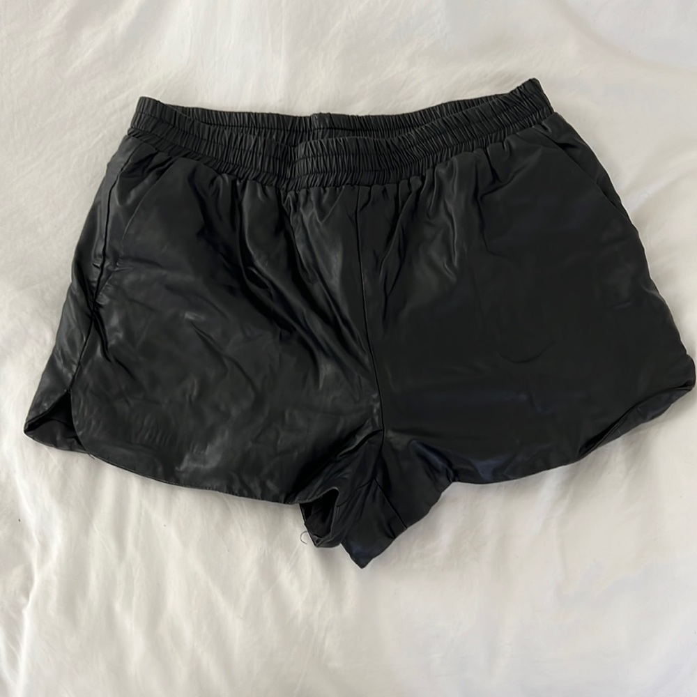 TOPSHOP Faux Leather Shorts